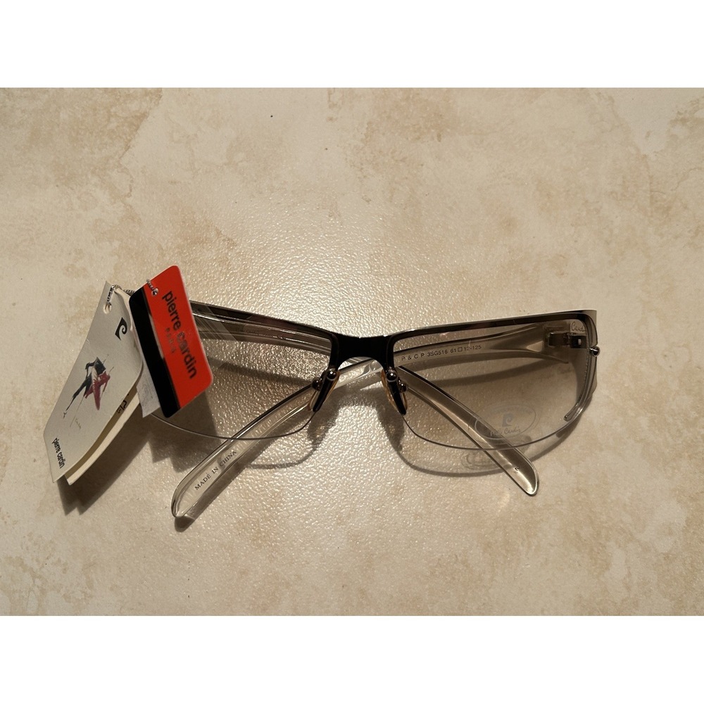NWT Pierre Cardin Sunglasses 3SG516 Clear Vintage Made In Italy 2003